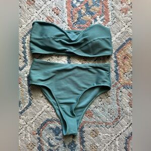 SHEIN swim bikini high waist never worn teal size medium M